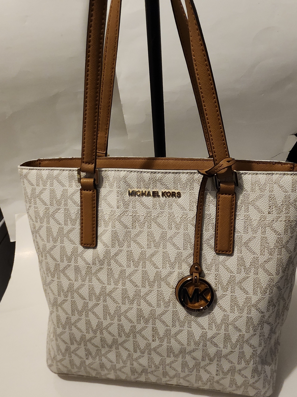 Michael Kors Beige and Brown Signature Tote Bag
